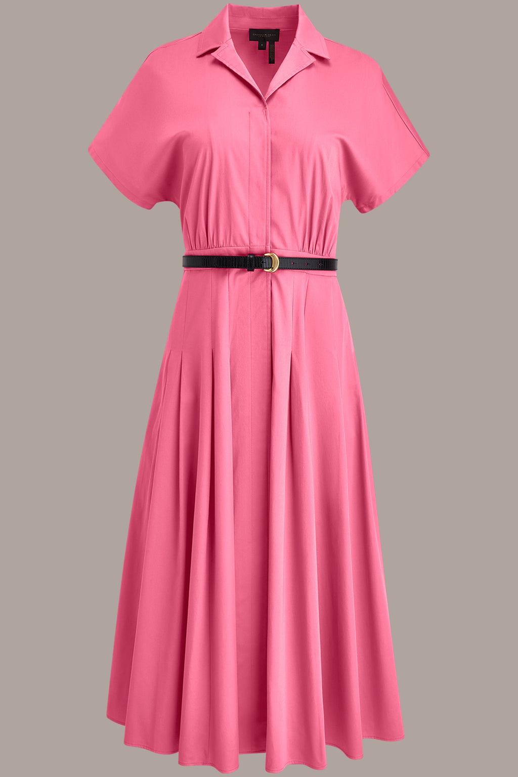 SHORT SLEEVE BUTTON-FRONT SHIRT DRESS