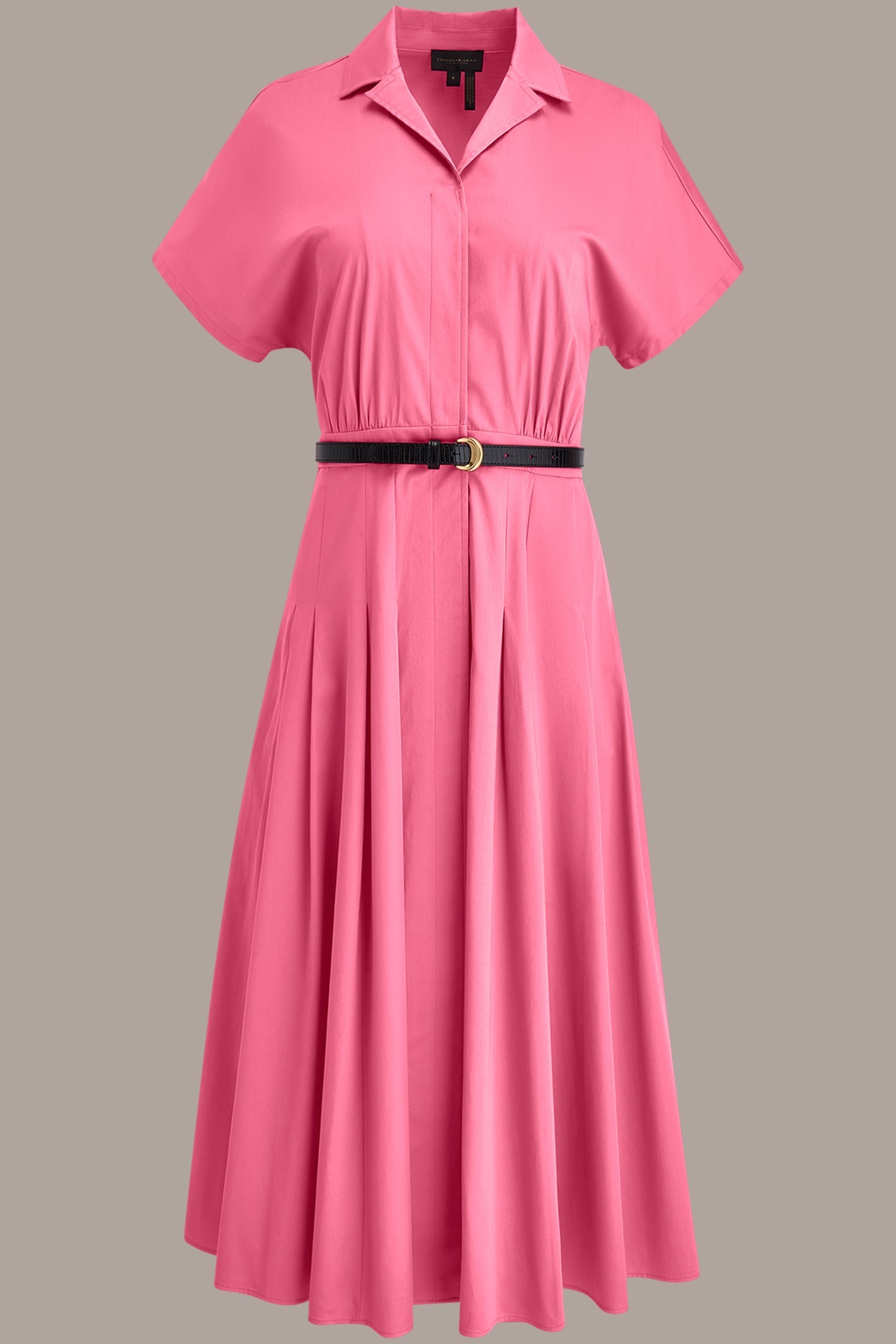 SHORT SLEEVE BUTTON-FRONT SHIRT DRESS