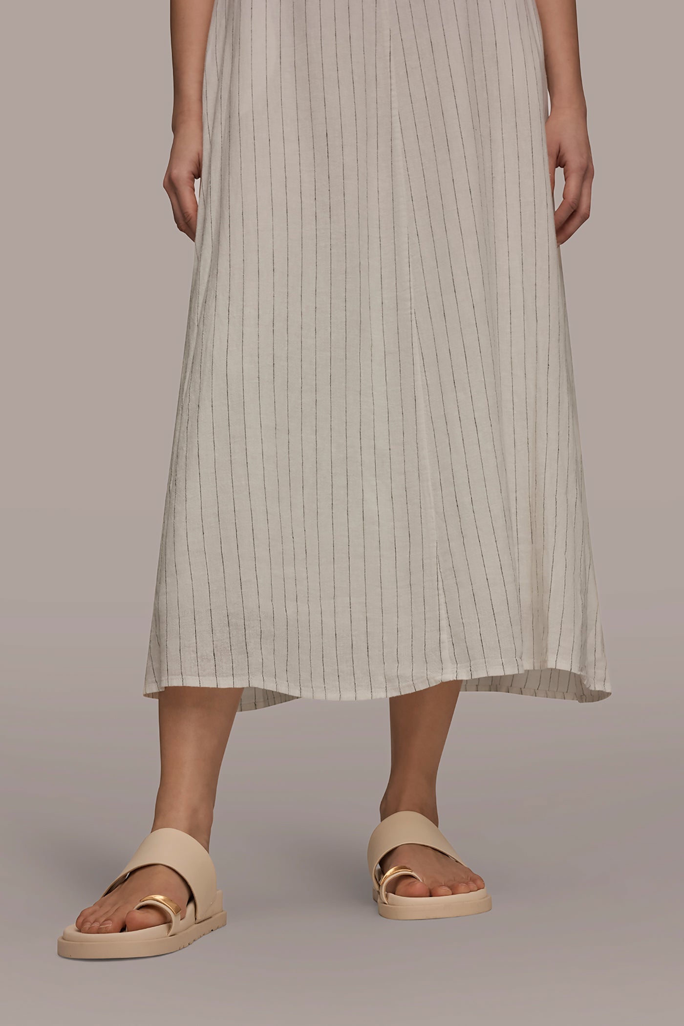 TWIST-BACK MIDI HALTER DRESS