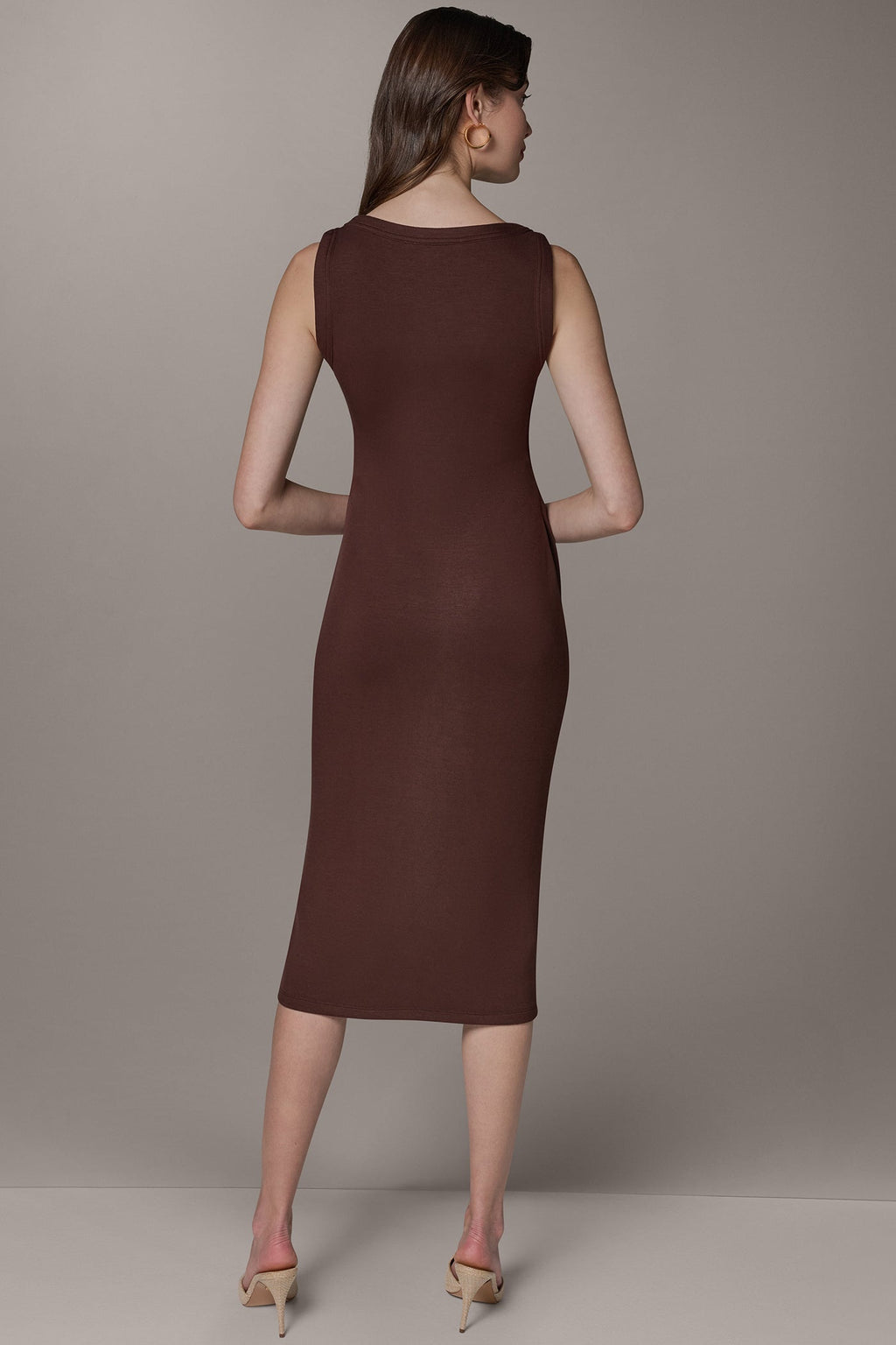 SLEEVELESS TWIST MIDI DRESS