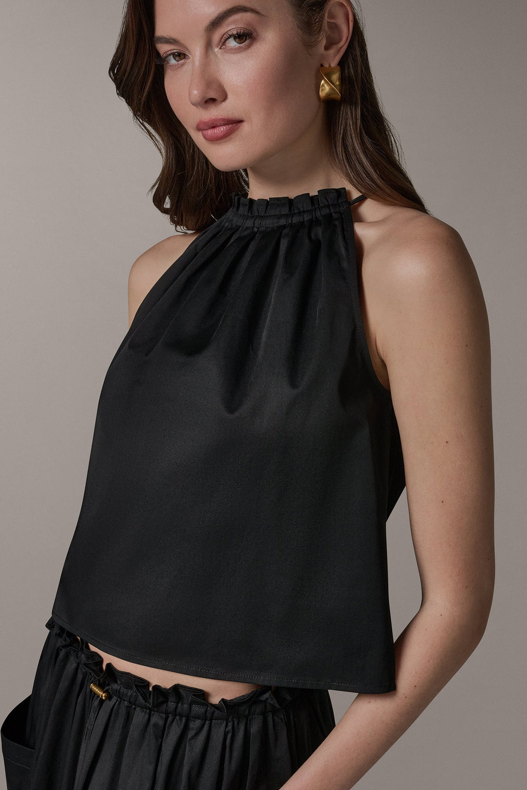 TWO-PIECE HALTER TOP AND MIDI SKIRT