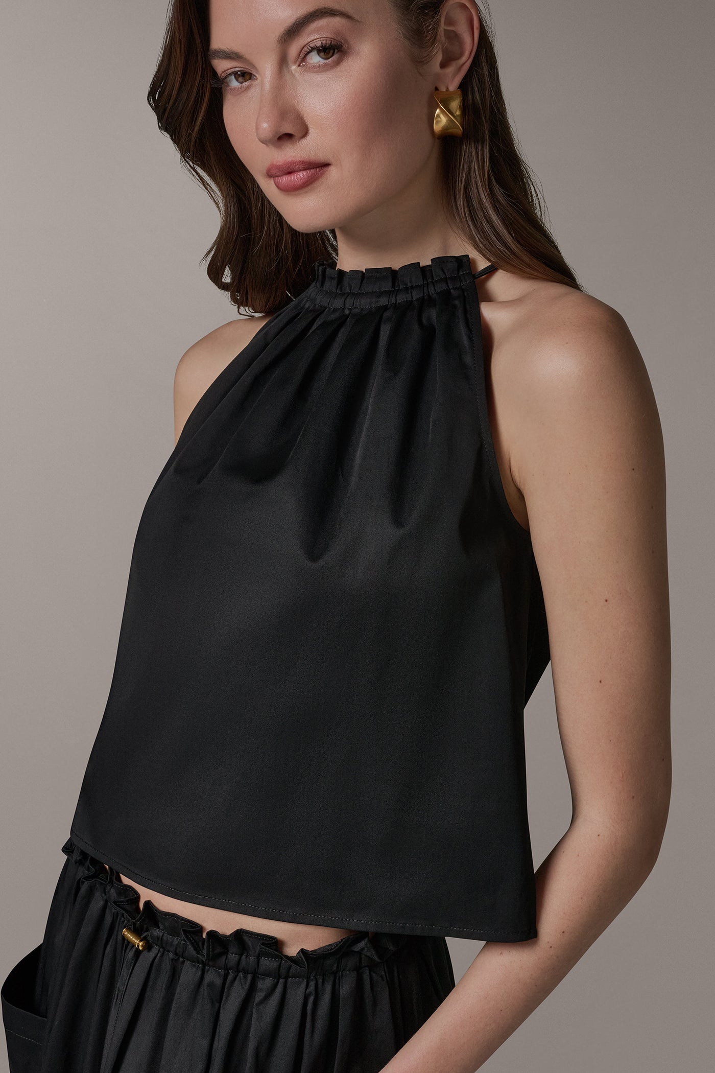 TWO-PIECE HALTER TOP AND MIDI SKIRT