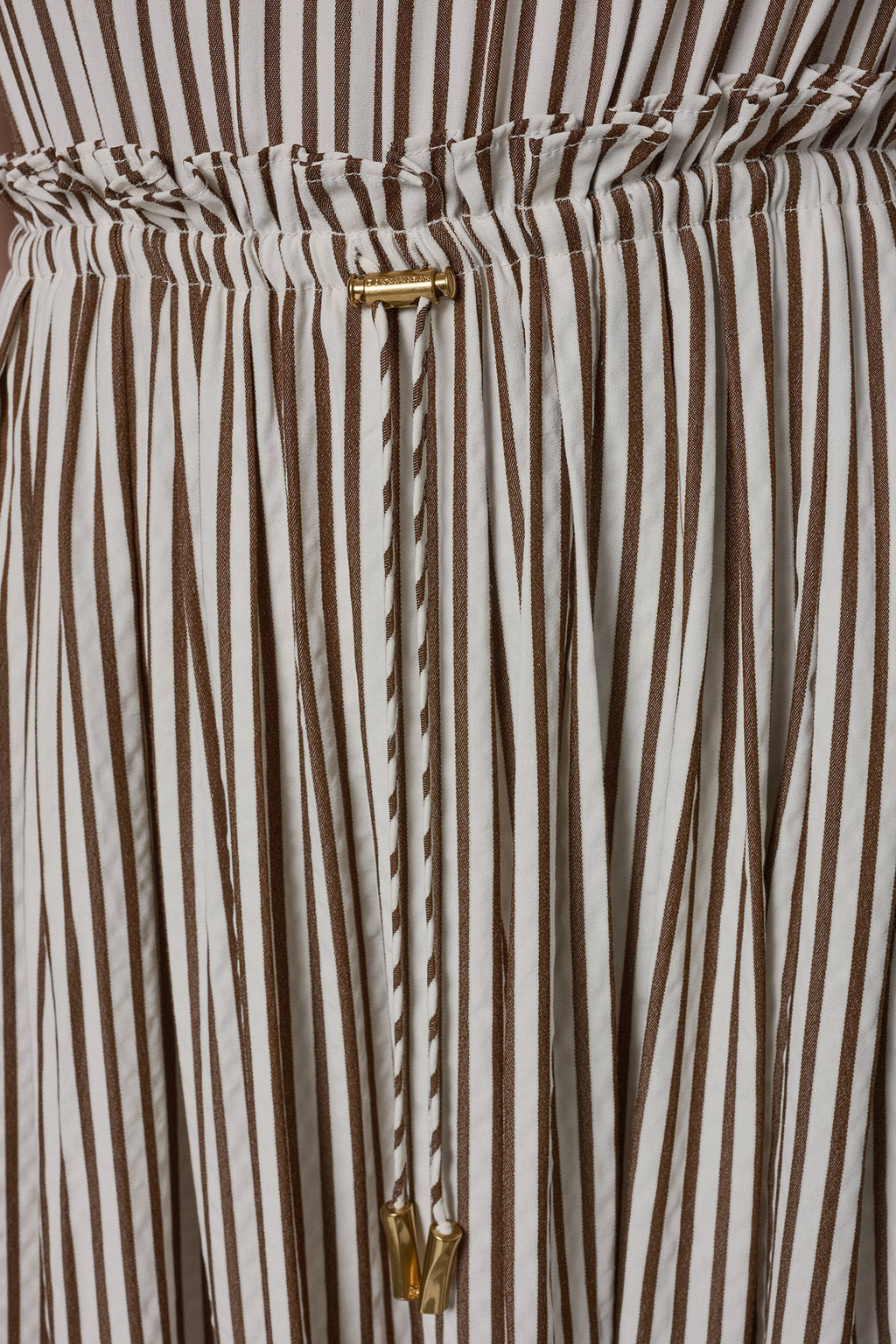 SLEEVELESS DRAWSTRING WAIST MIDI HALTER DRESS