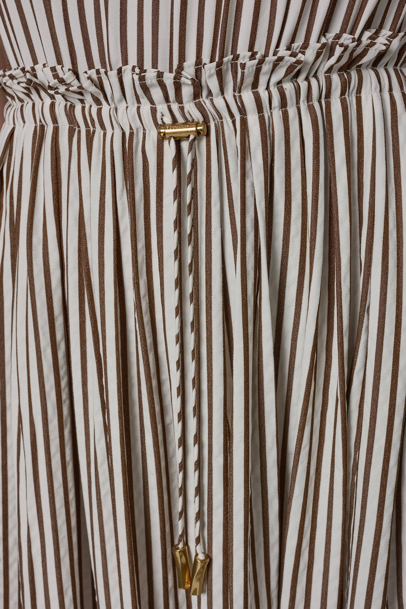 SLEEVELESS DRAWSTRING WAIST MIDI HALTER DRESS
