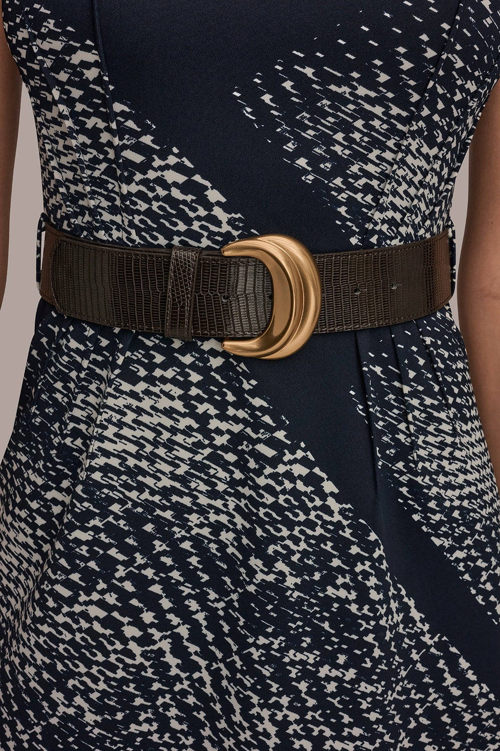 SLEEVELESS PRINTED A-LINE DRESS