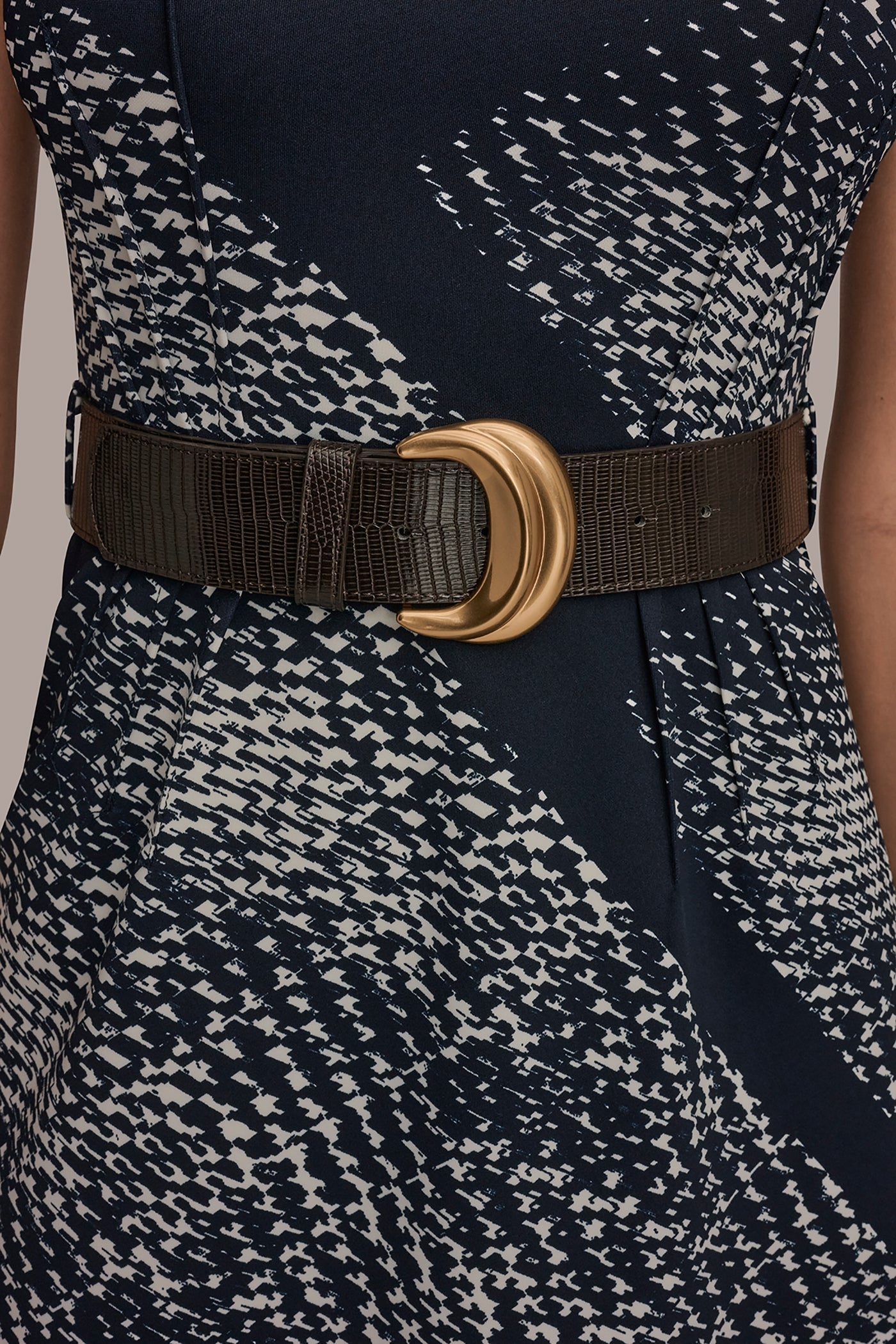 SLEEVELESS PRINTED A-LINE DRESS