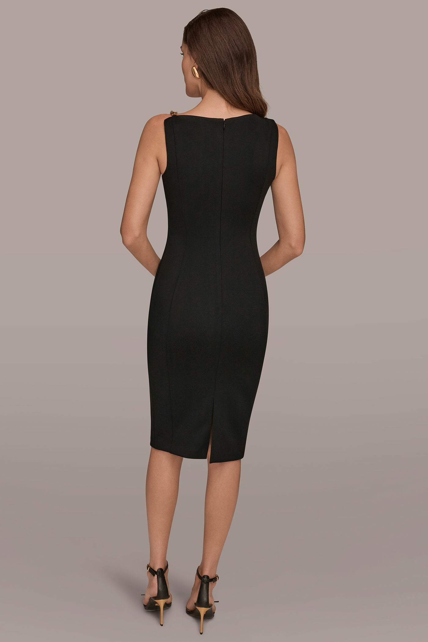 ONE-SHOULDER ASYMMETRIC MIDI SHEATH DRESS