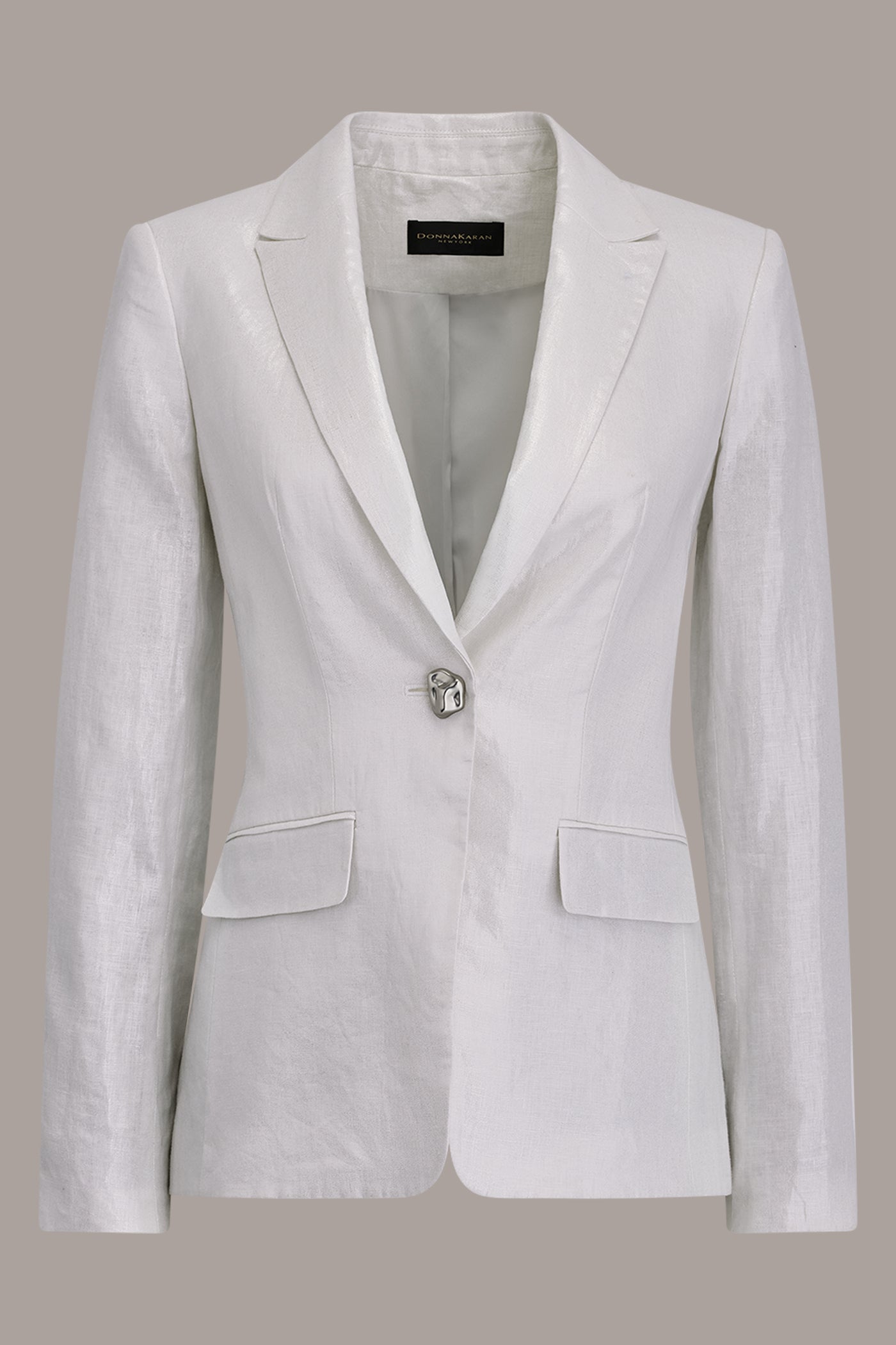 FOILED LINEN ONE-BUTTON SUIT BLAZER