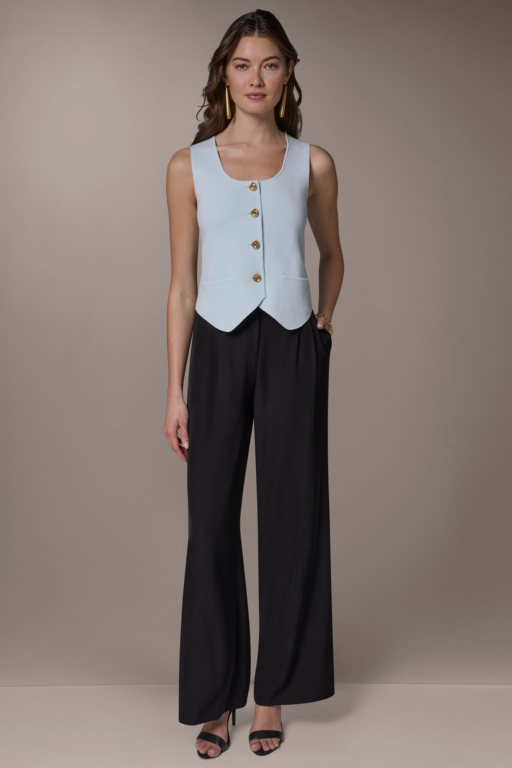 CROPPED SWEATER SUIT VEST