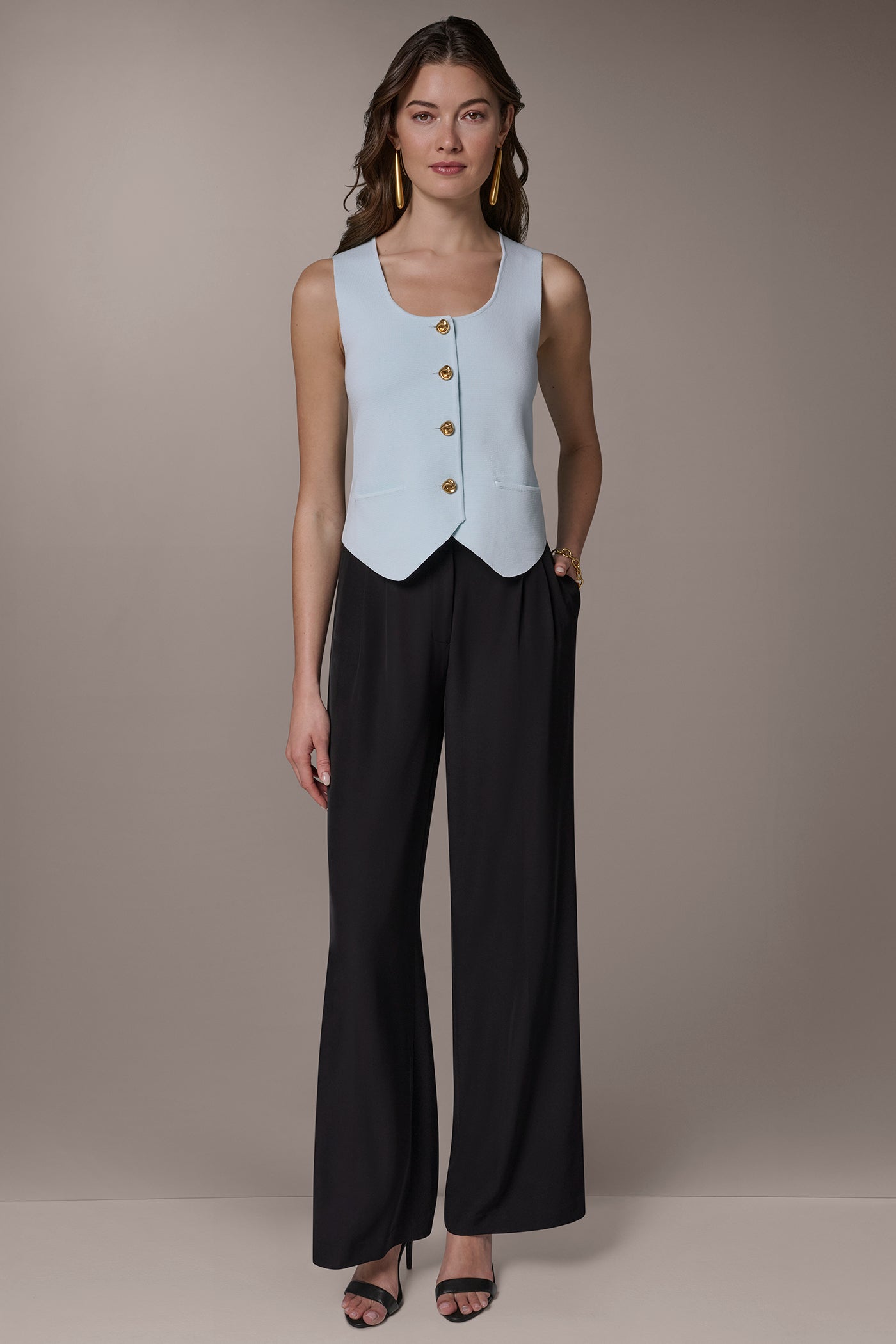 CROPPED SWEATER SUIT VEST