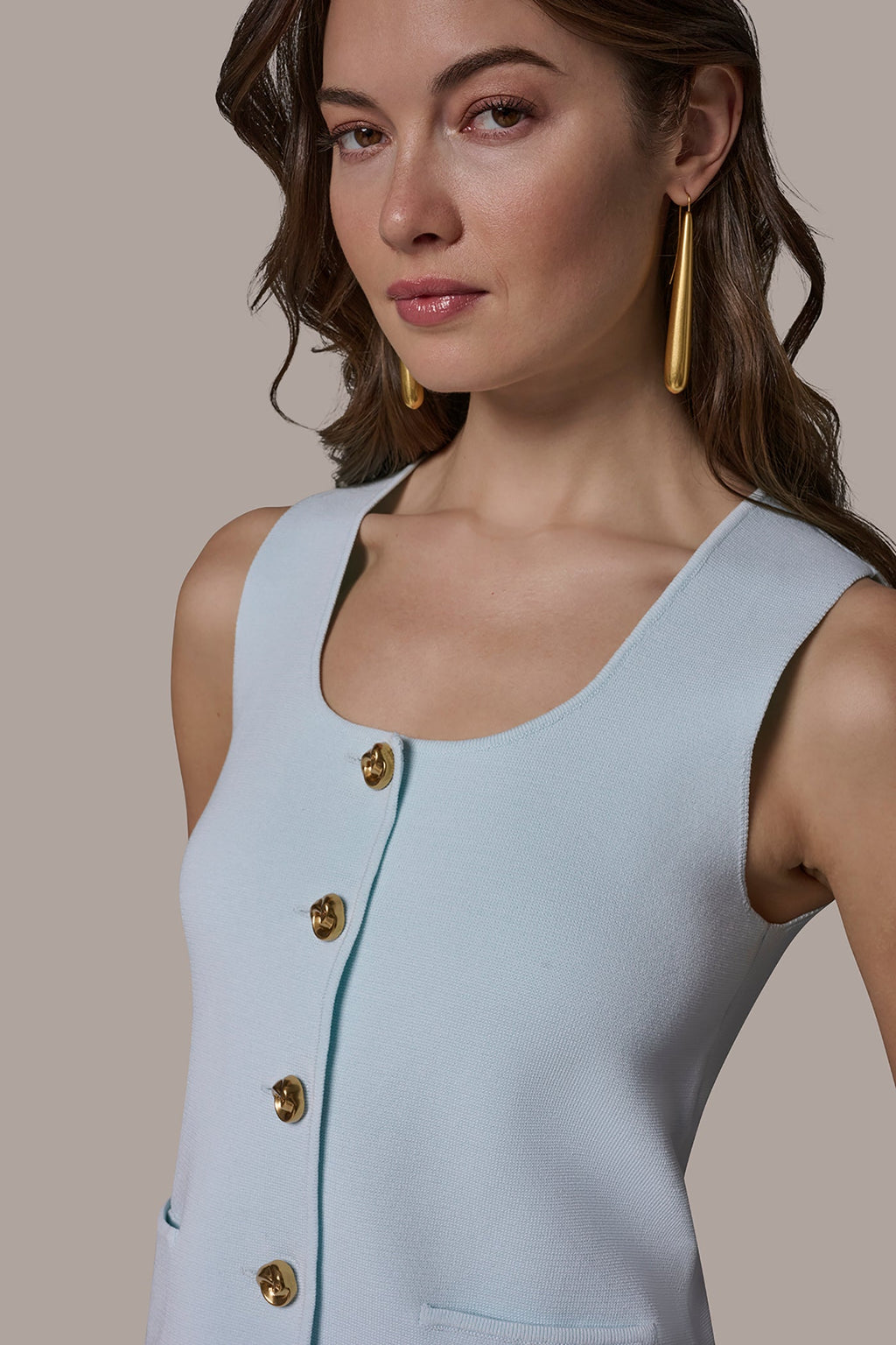 CROPPED SWEATER SUIT VEST
