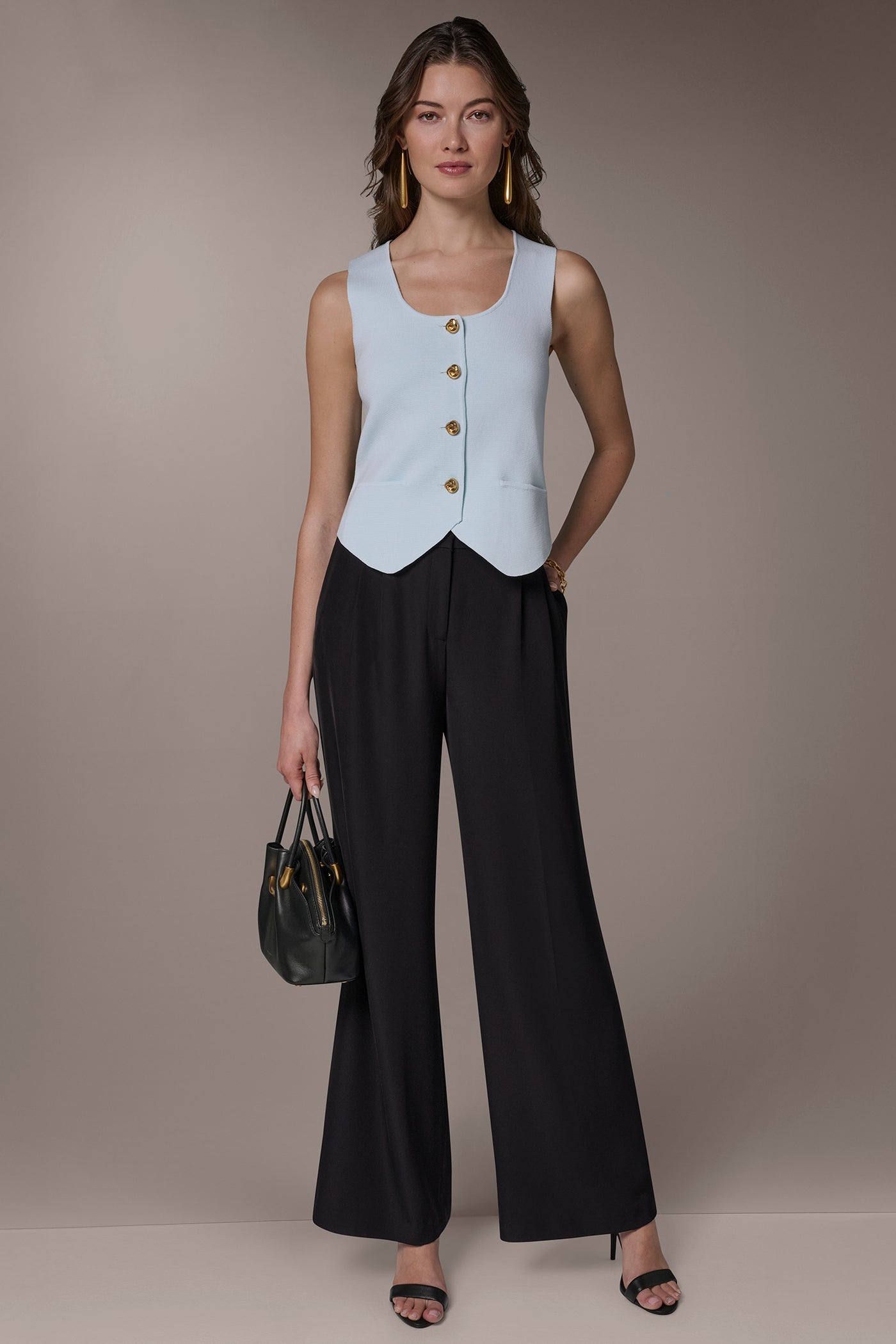 CROPPED SWEATER SUIT VEST