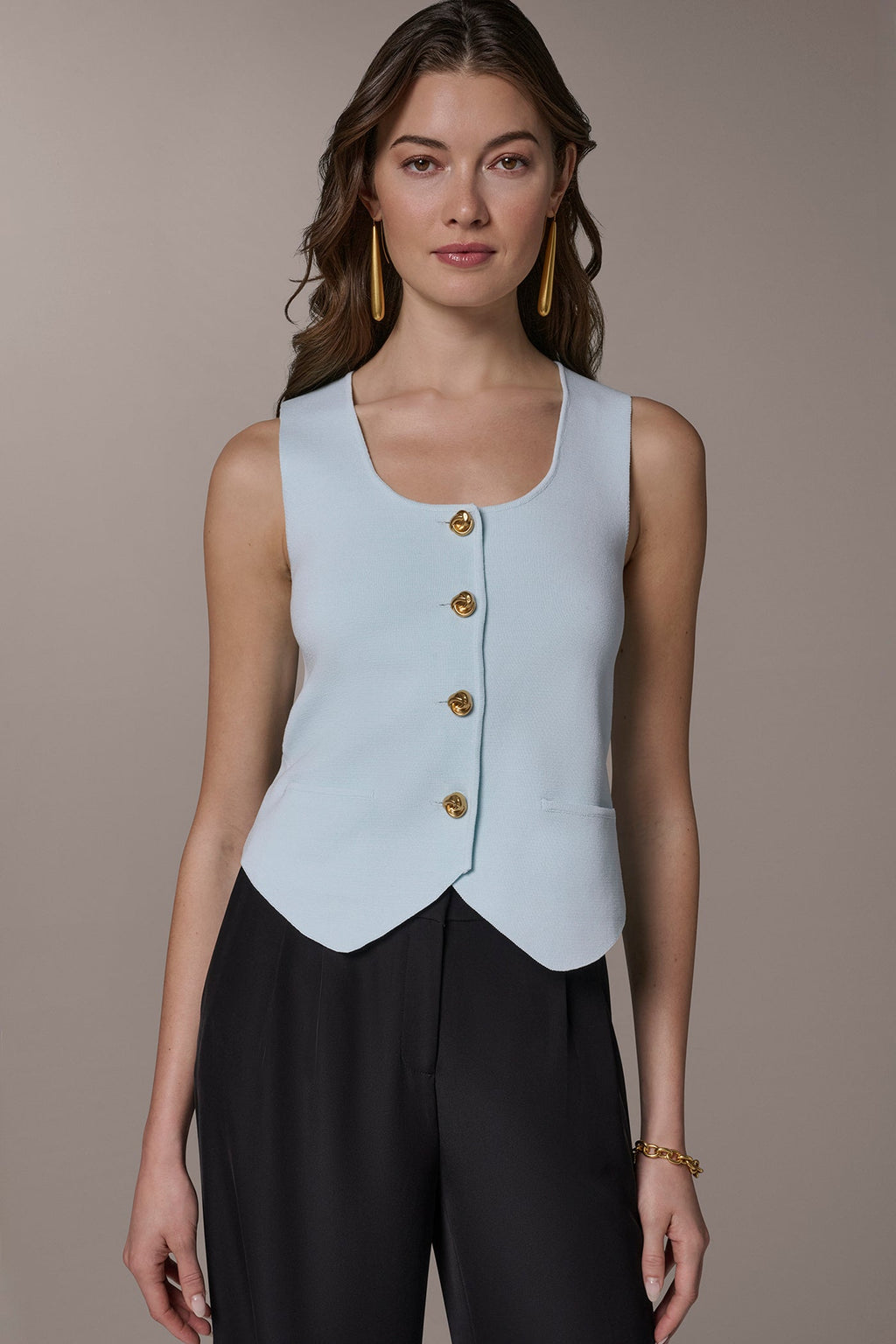 CROPPED SWEATER SUIT VEST