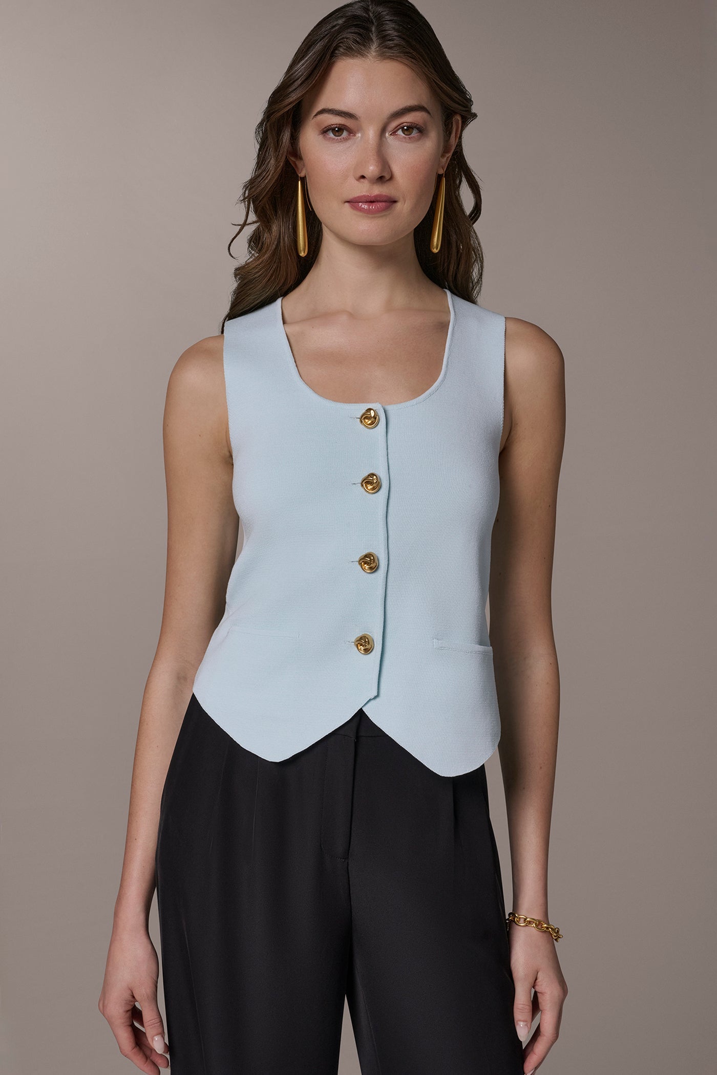 CROPPED SWEATER SUIT VEST