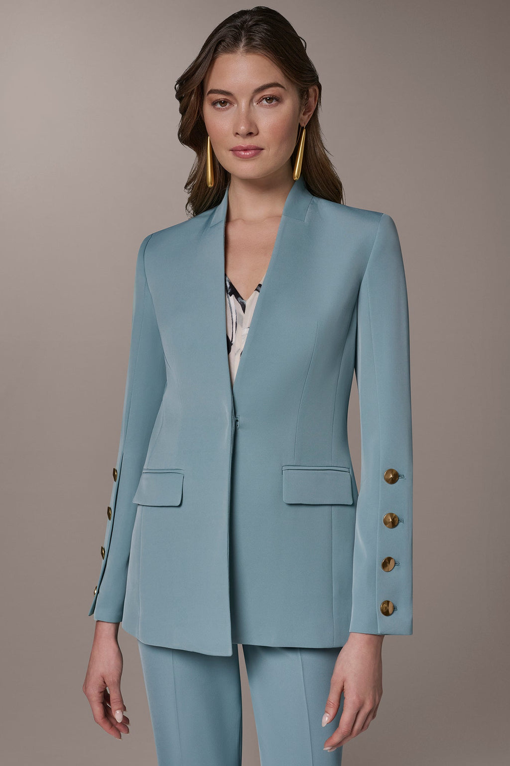 BUTTON SLEEVE SUIT BLAZER
