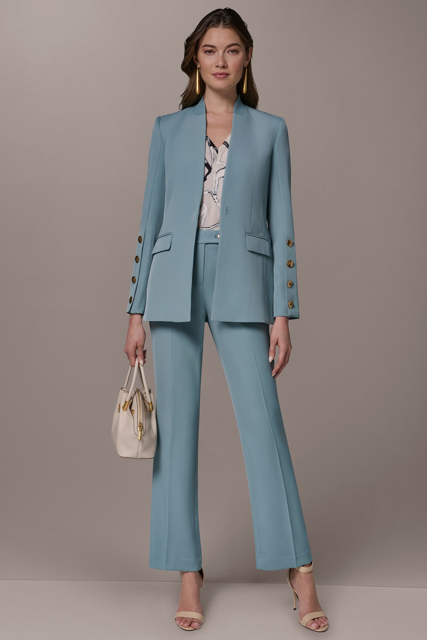 BUTTON SLEEVE SUIT BLAZER