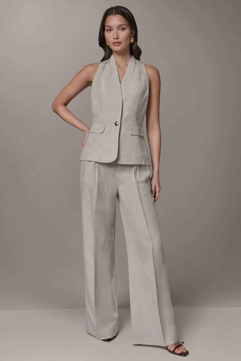 COLLARLESS SUIT VEST