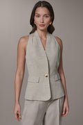 COLLARLESS SUIT VEST
