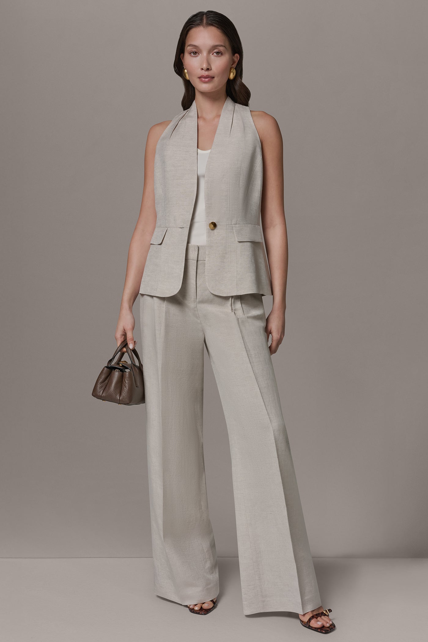 COLLARLESS SUIT VEST
