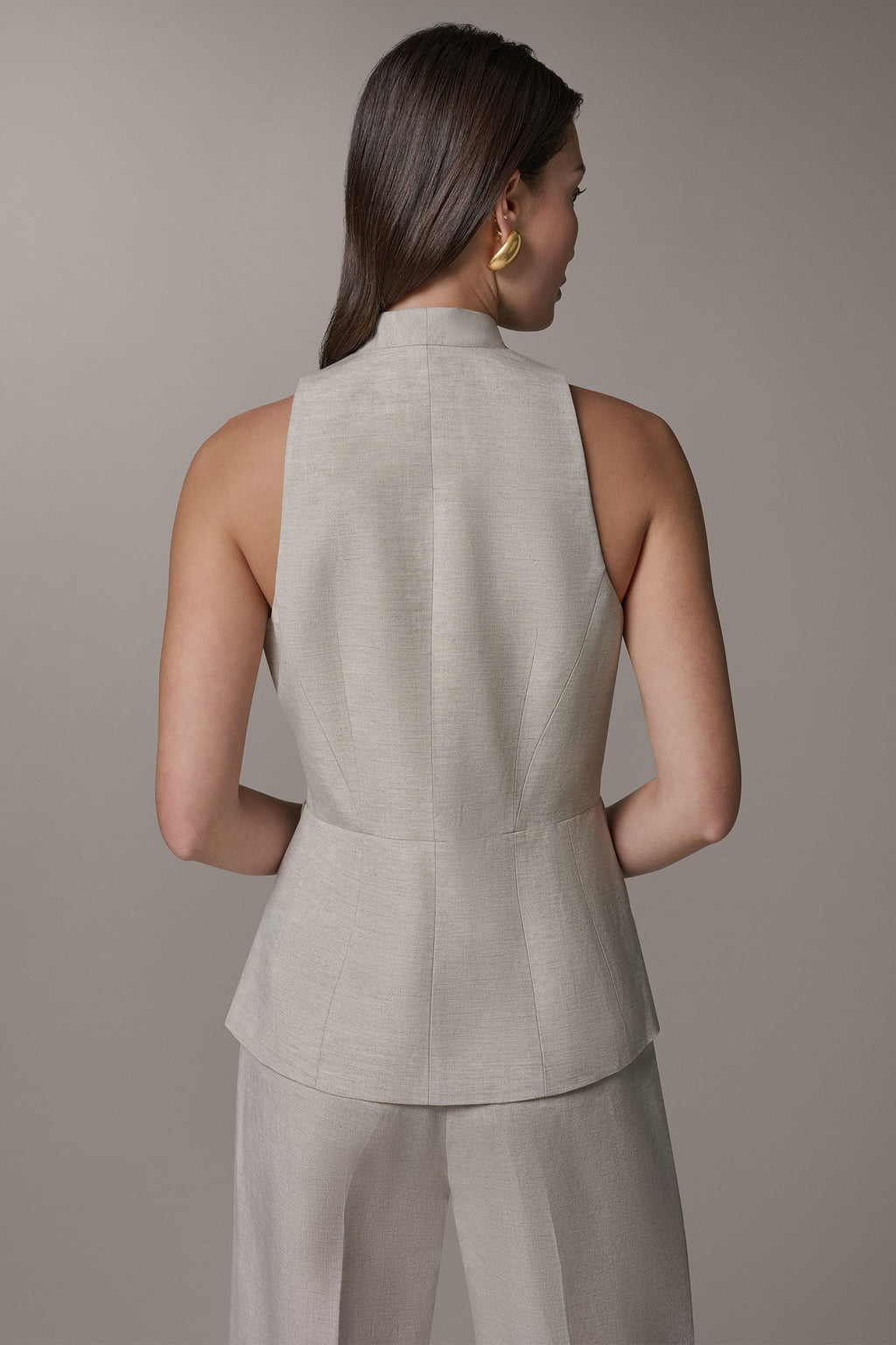 COLLARLESS SUIT VEST