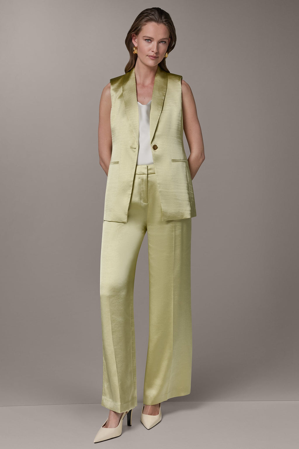 ONE BUTTON SUIT VEST