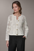 BELL SLEEVE FLORAL CROCHET JACKET