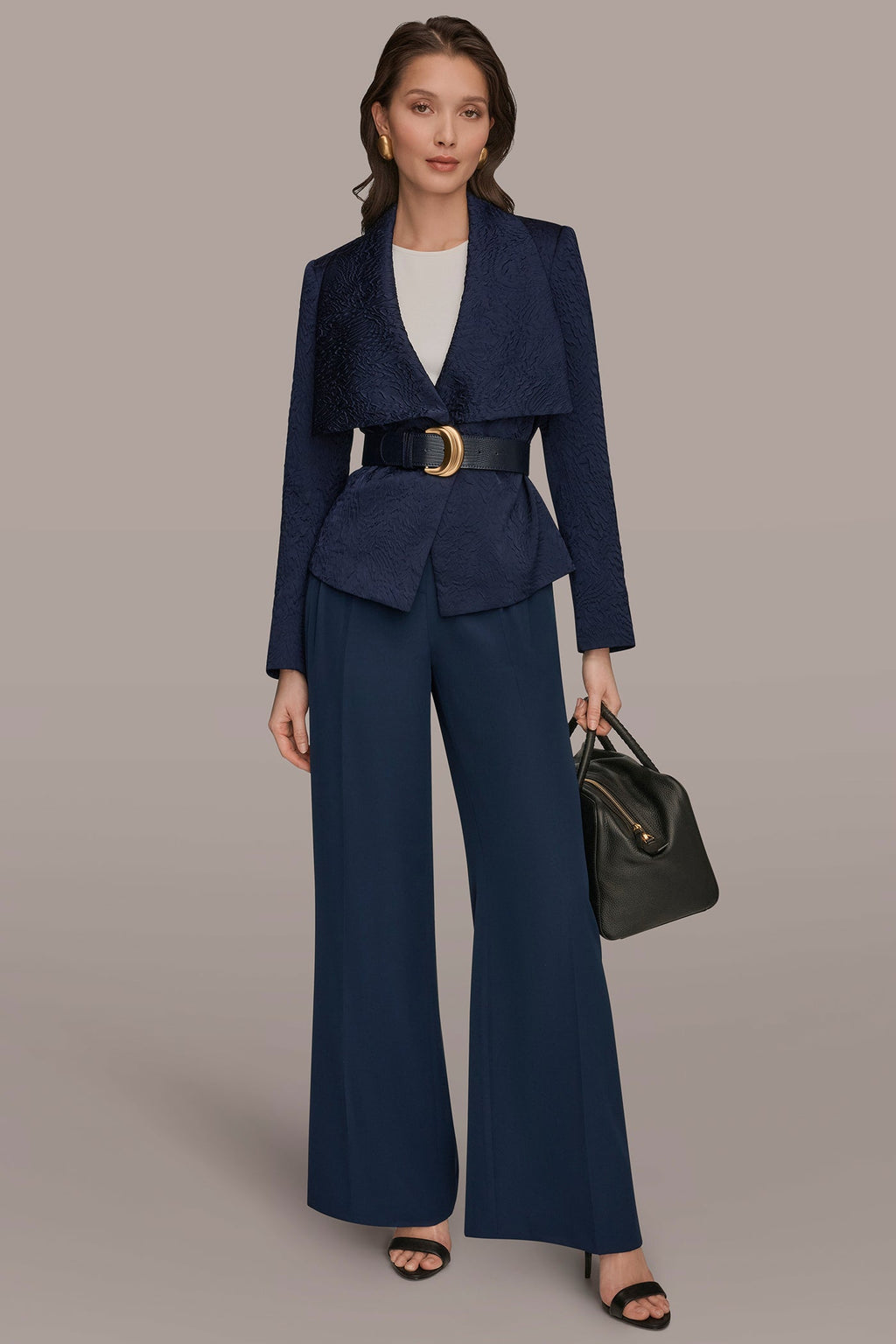 CRINKLE JACQUARD CROPPED BLAZER