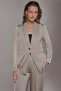 SATIN ONE-BUTTON SUIT BLAZER