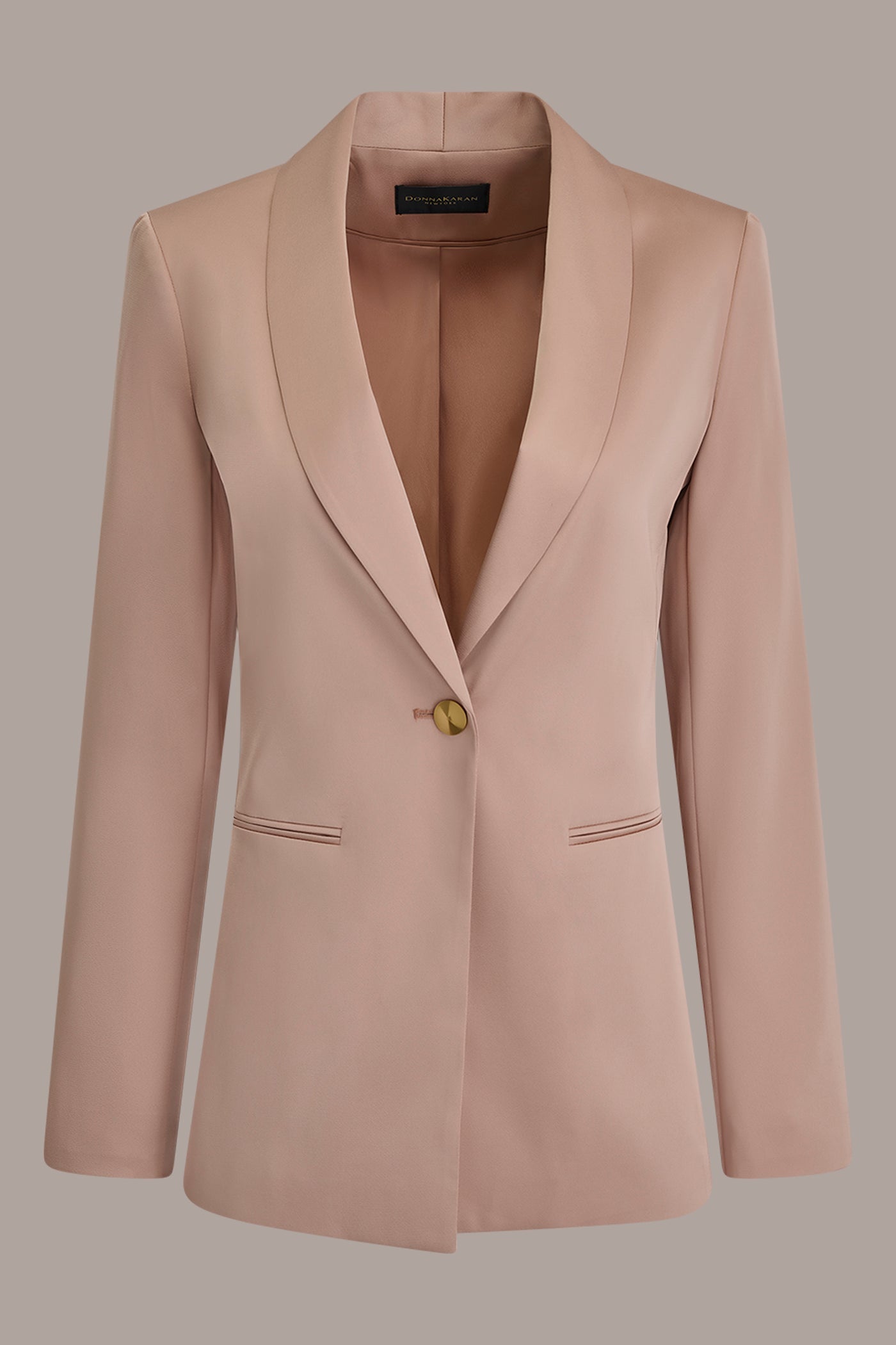 SATIN ONE-BUTTON SUIT BLAZER