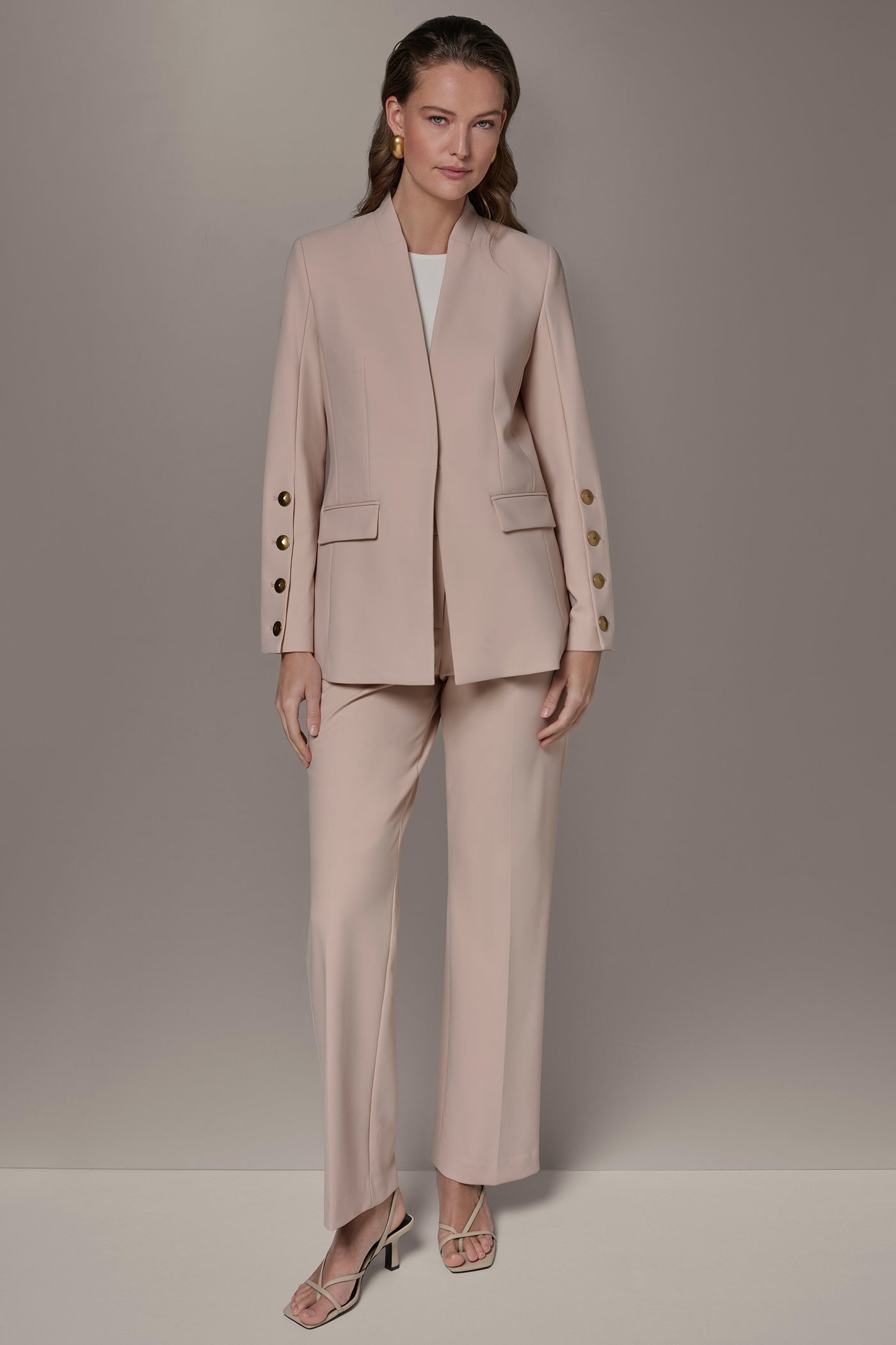 BUTTON SLEEVE SUIT BLAZER