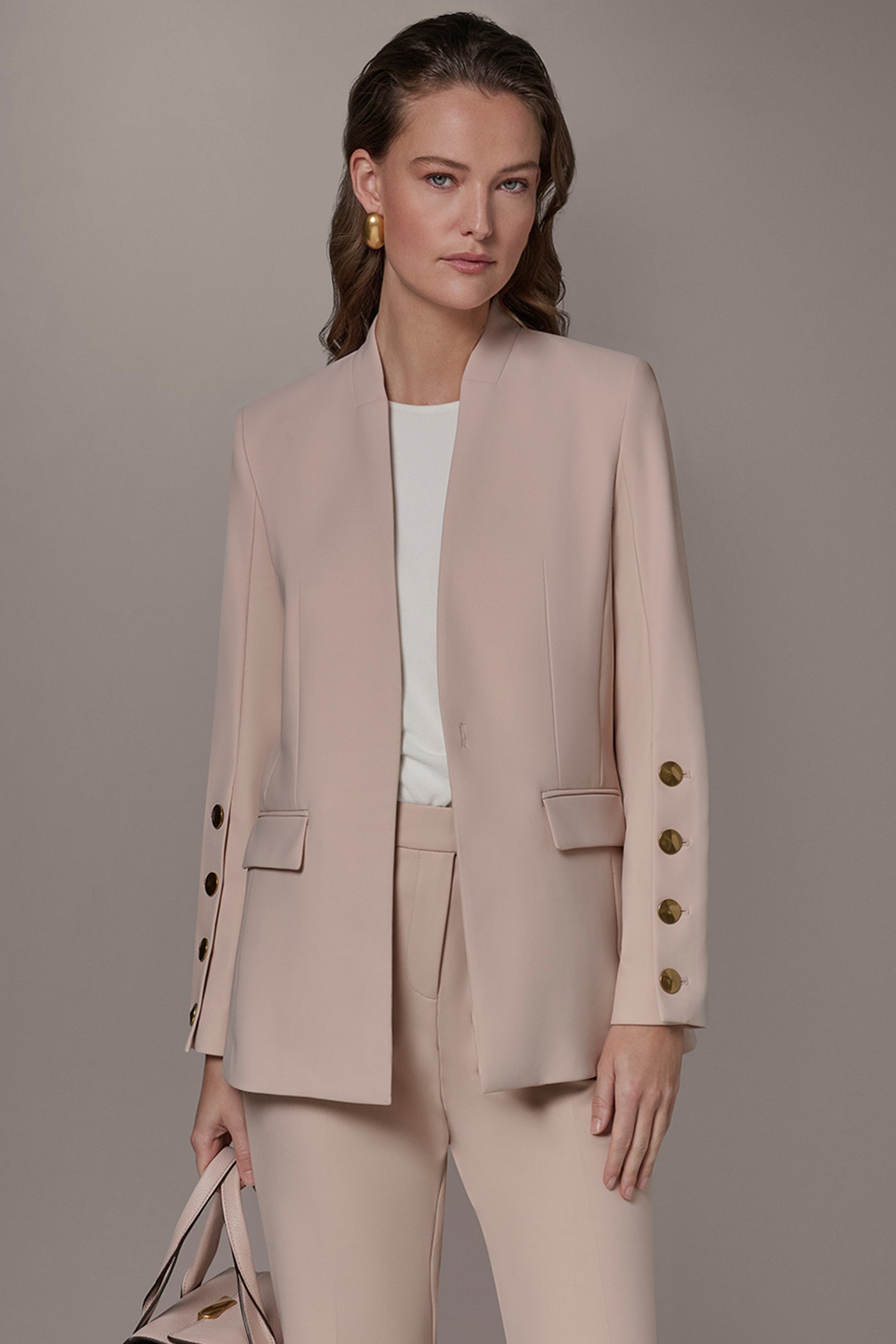 BUTTON SLEEVE SUIT BLAZER