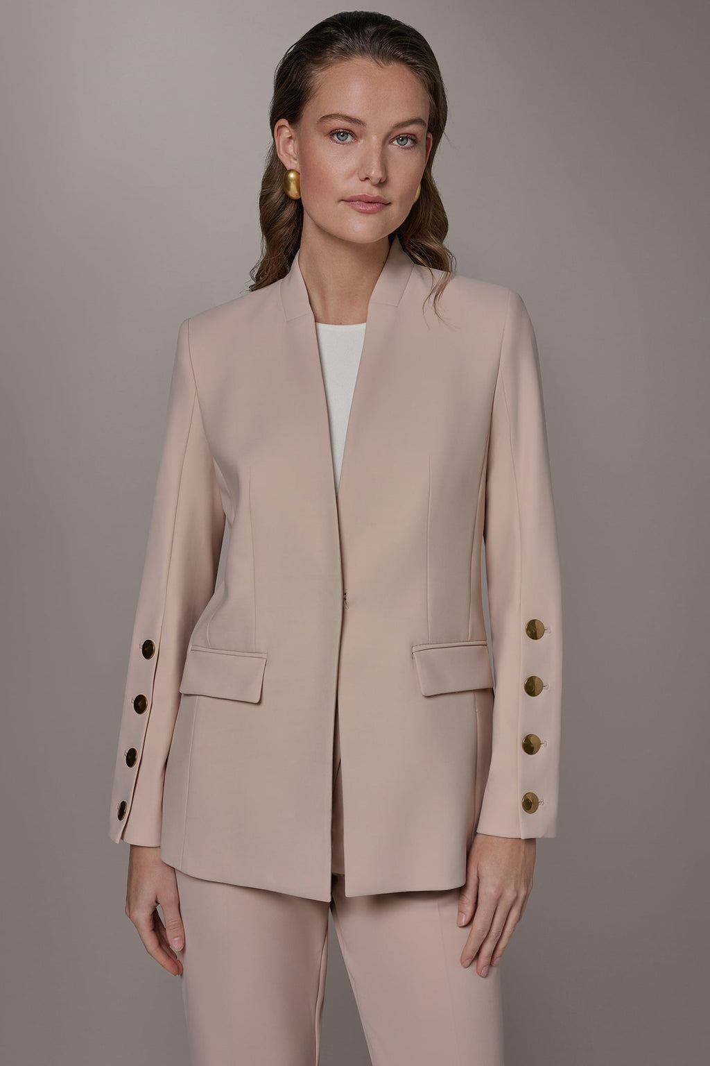 BUTTON SLEEVE SUIT BLAZER