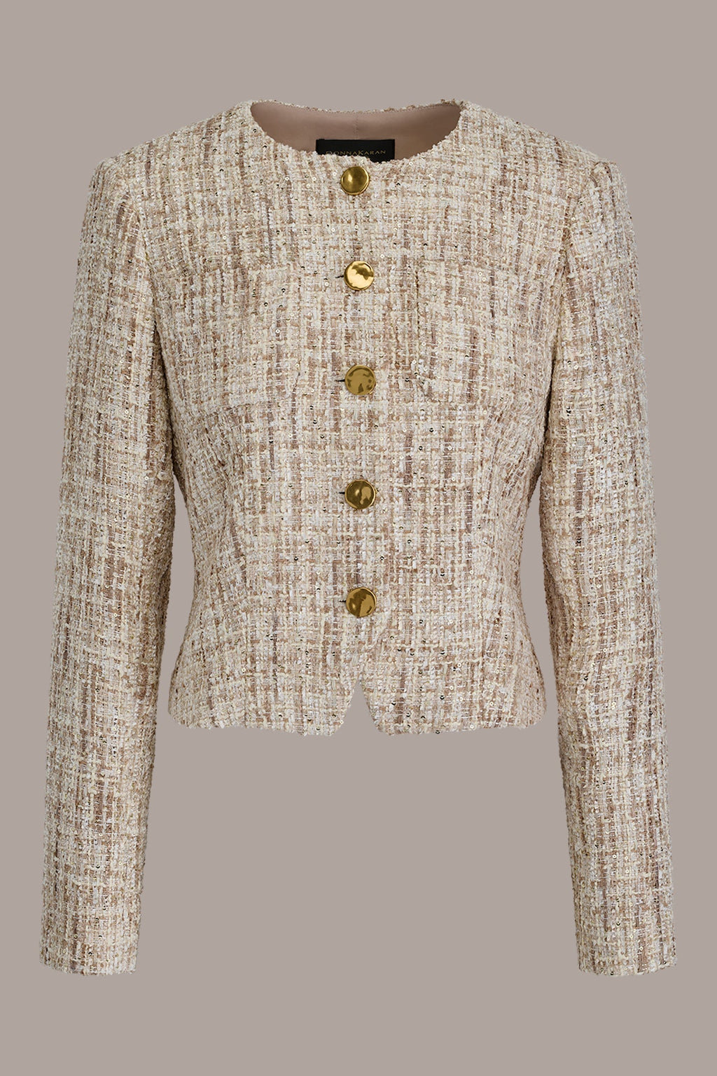 CROPPED SEQUINED TWEED LADY JACKET