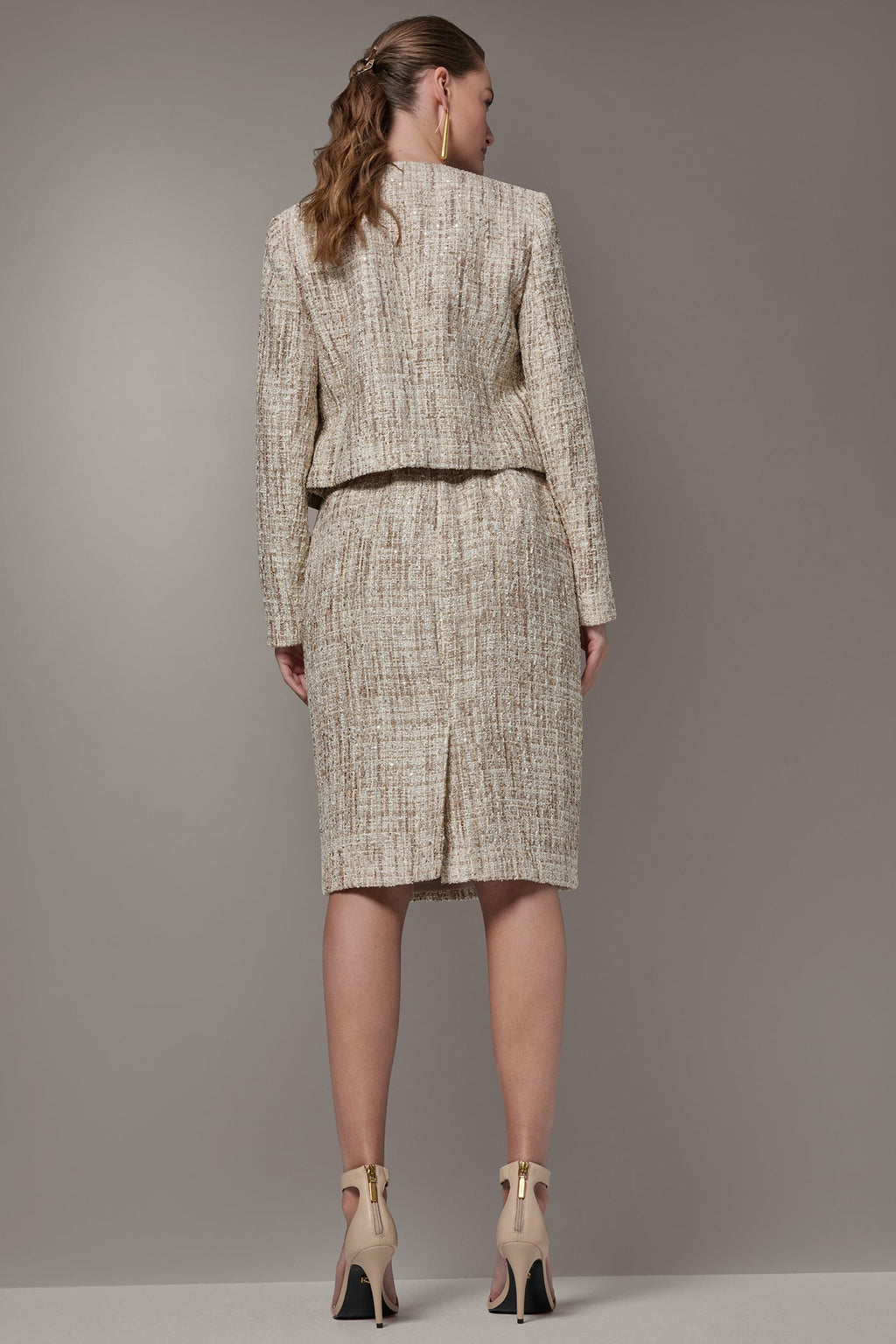 CROPPED SEQUINED TWEED LADY JACKET